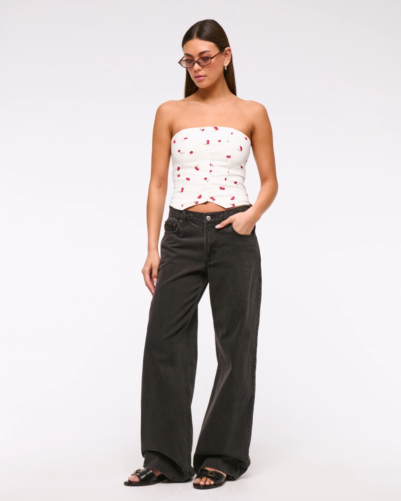 Strapless Cropped Vest Top