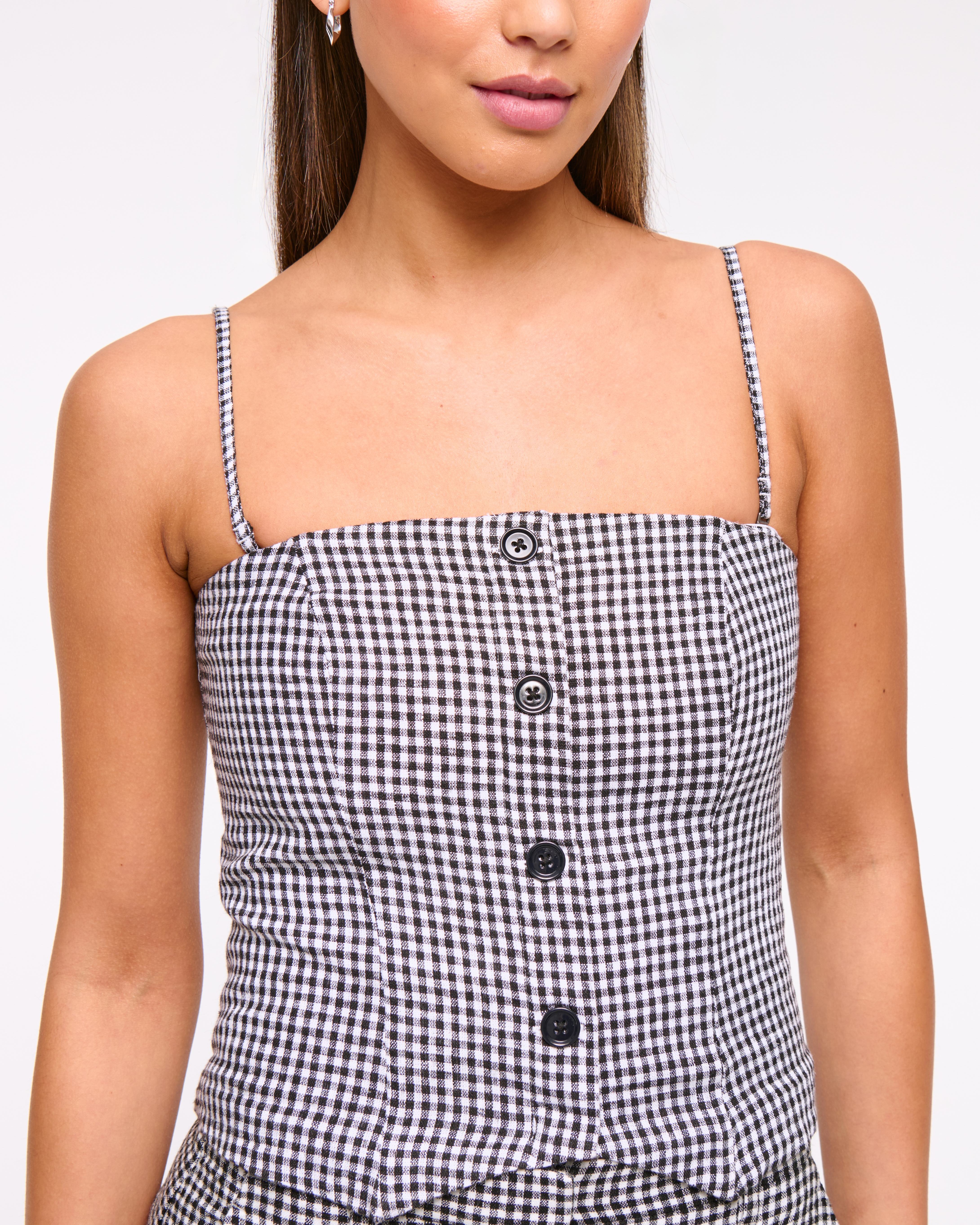 Abercrombie & Fitch Strapless Cropped Vest Top In Black