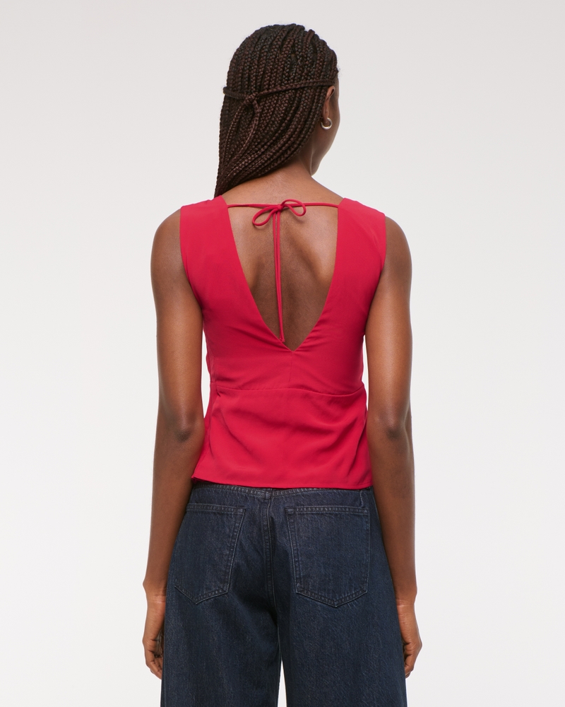 Tie-Back V-Neck Top