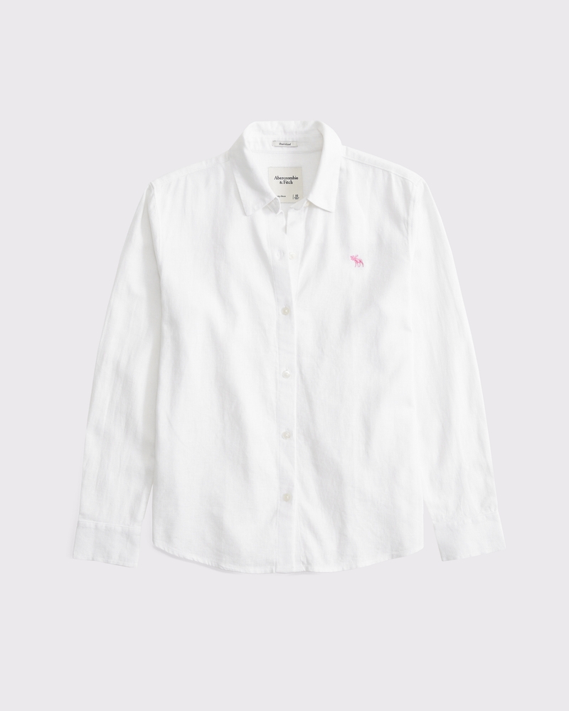 Women's Oversized Linen-Blend Icon Shirt | Women's Sale