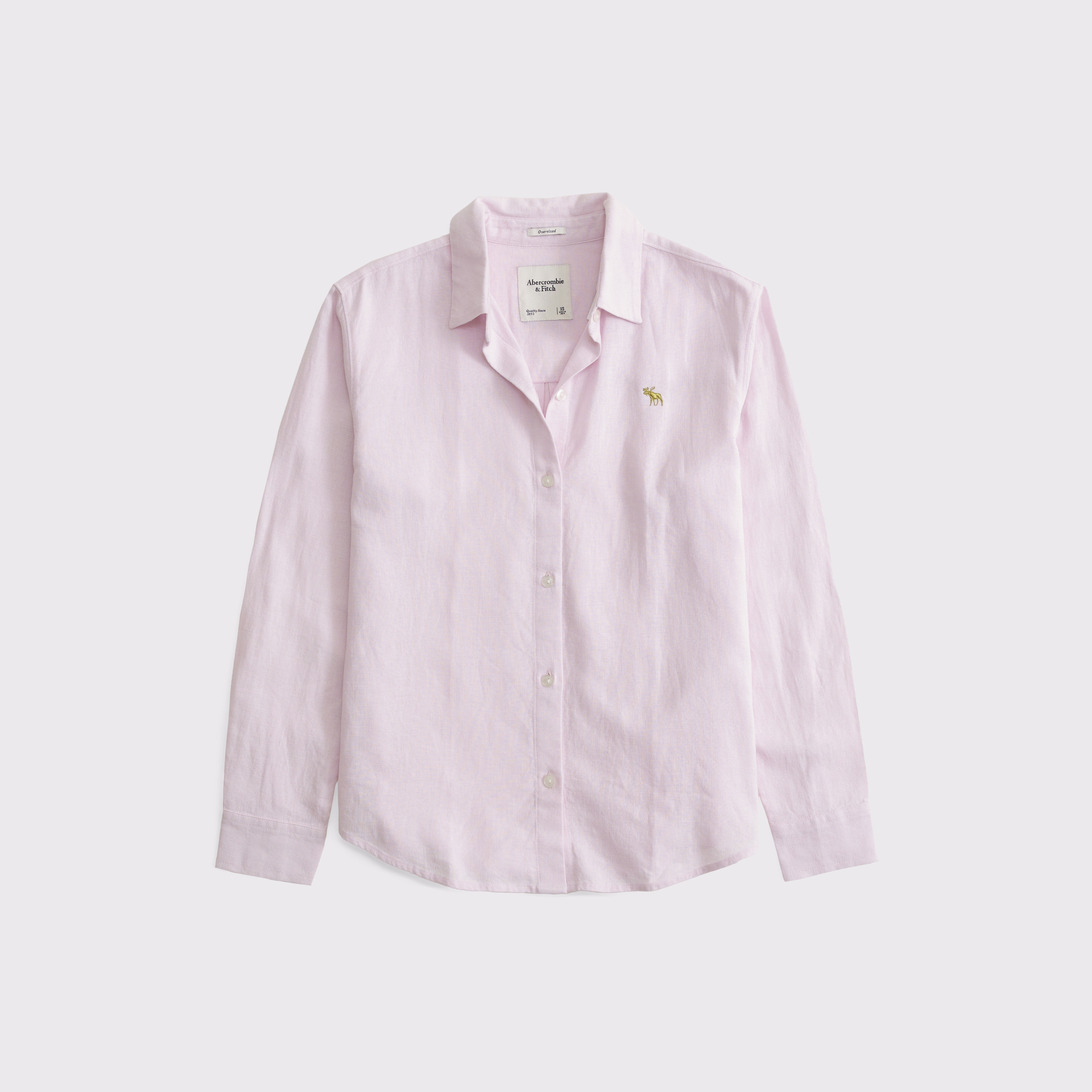 【Abercrombie & Fitch】リネン アイコン ボタンアップシャツ メンズ デニム アイコンボタンアップ リネンシャツ | メンズ