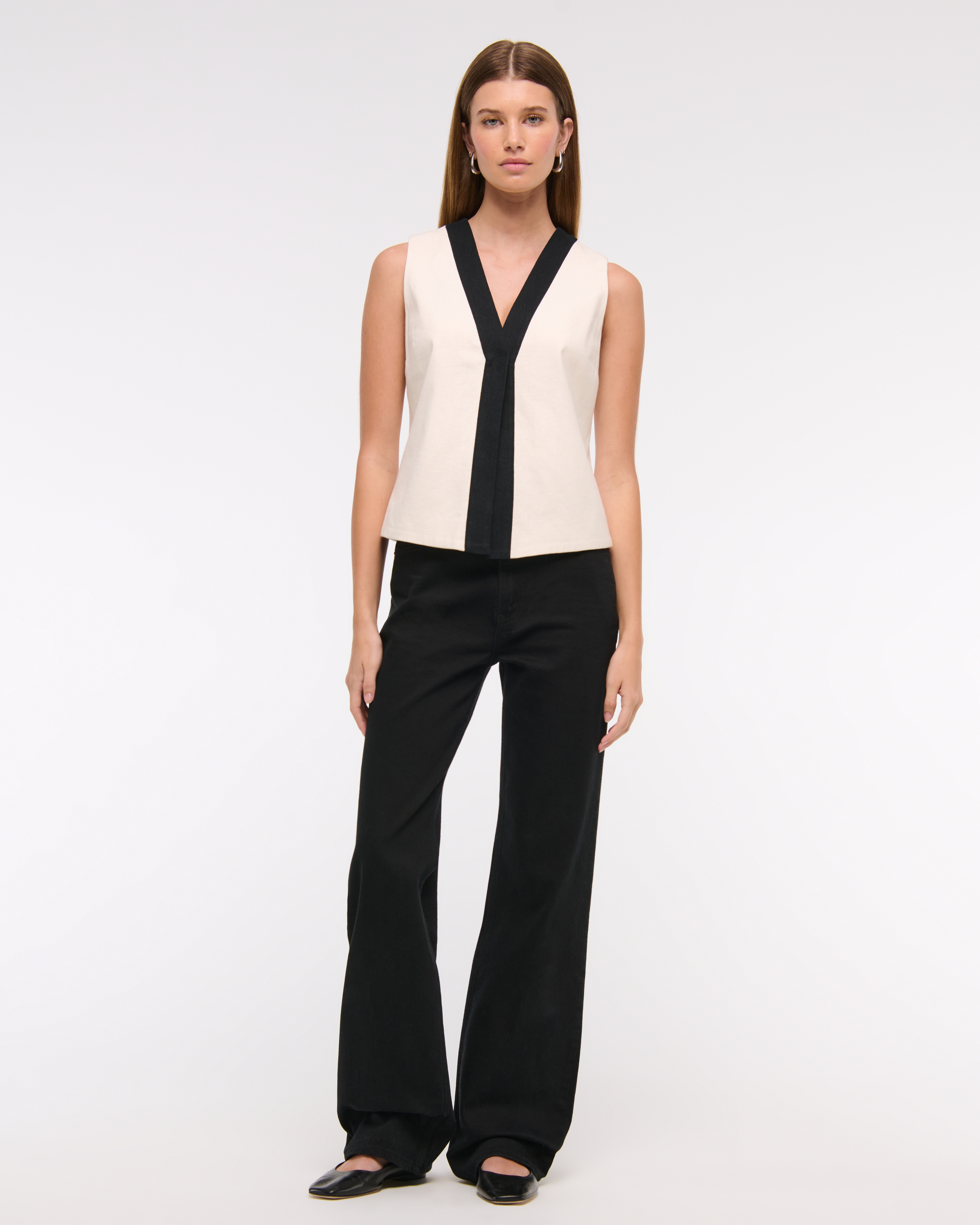 売れ筋商品|||アベックレフィレ カットソー トップス レディース Women's Linen-Blend Cropped Vest Black 71jk87aAhOL._UY350_.jpg