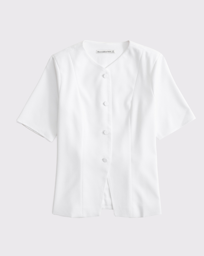 Short-Sleeve Tailored Vest Top