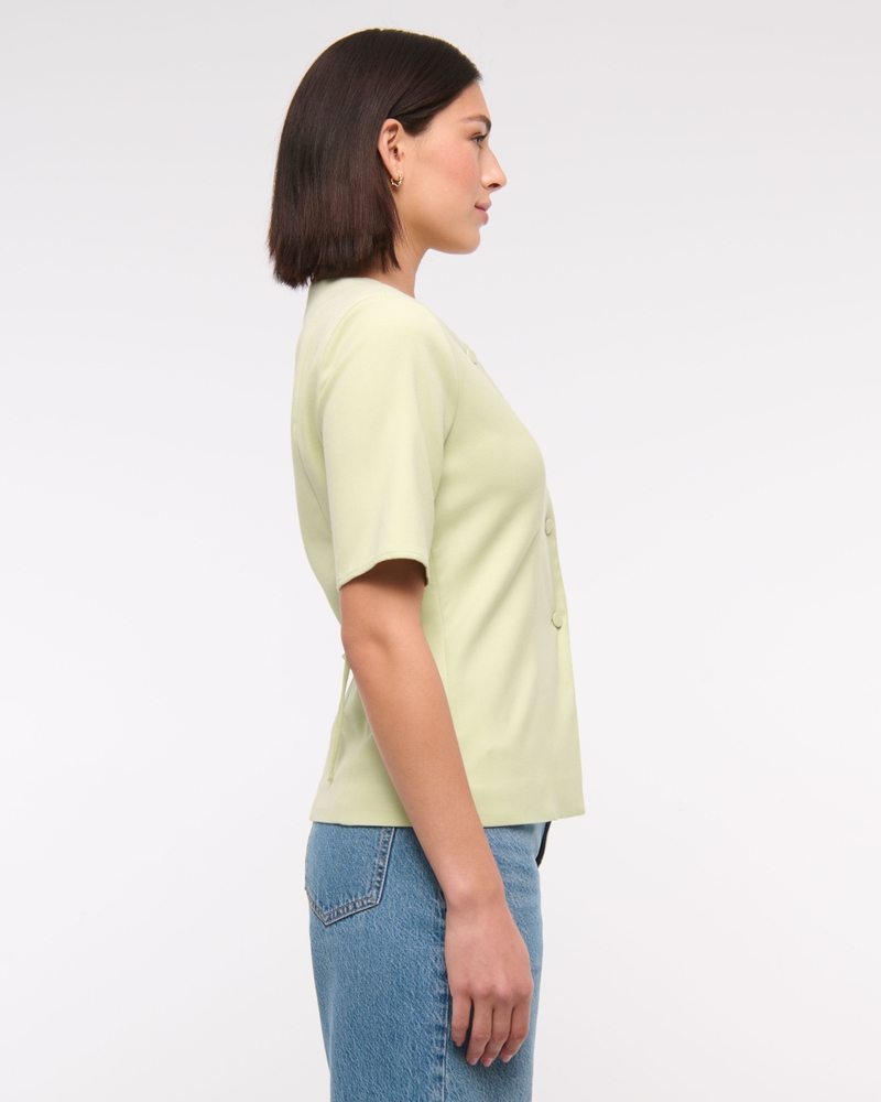 Short-Sleeve Tailored Vest Top
