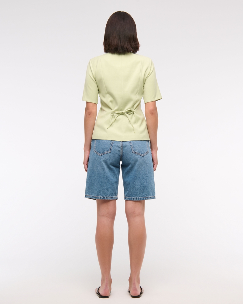 Short-Sleeve Tailored Vest Top