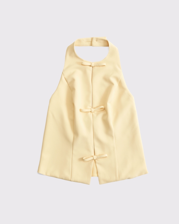 Bow Tie-Front Halter Top, Sunny Yellow view 1