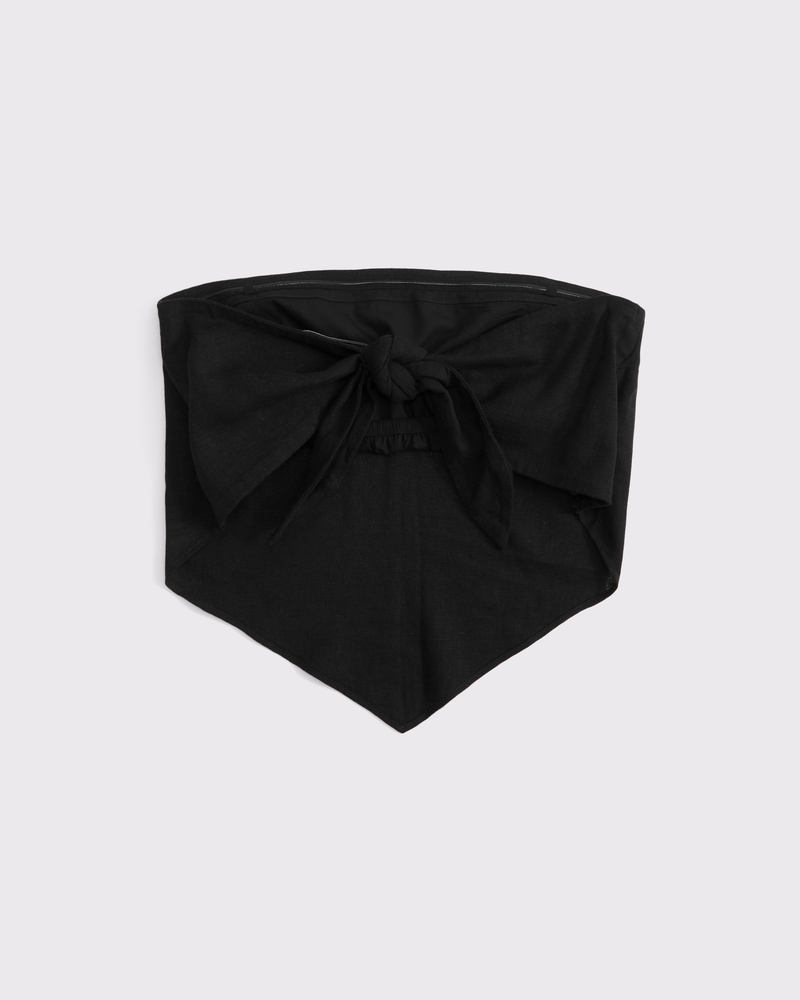 Women's Linen-Blend Strapless Scarf Top | Women's Tops