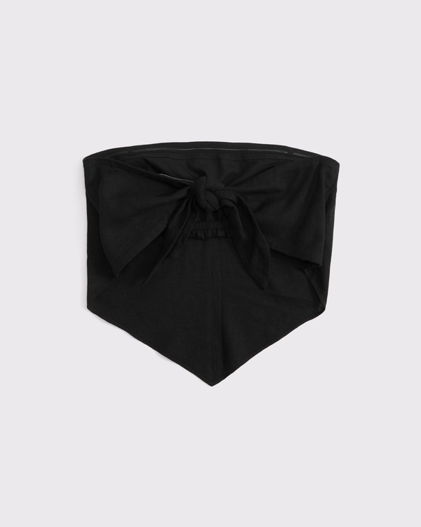 Women's Linen-Blend Strapless Scarf Top | Women's Tops