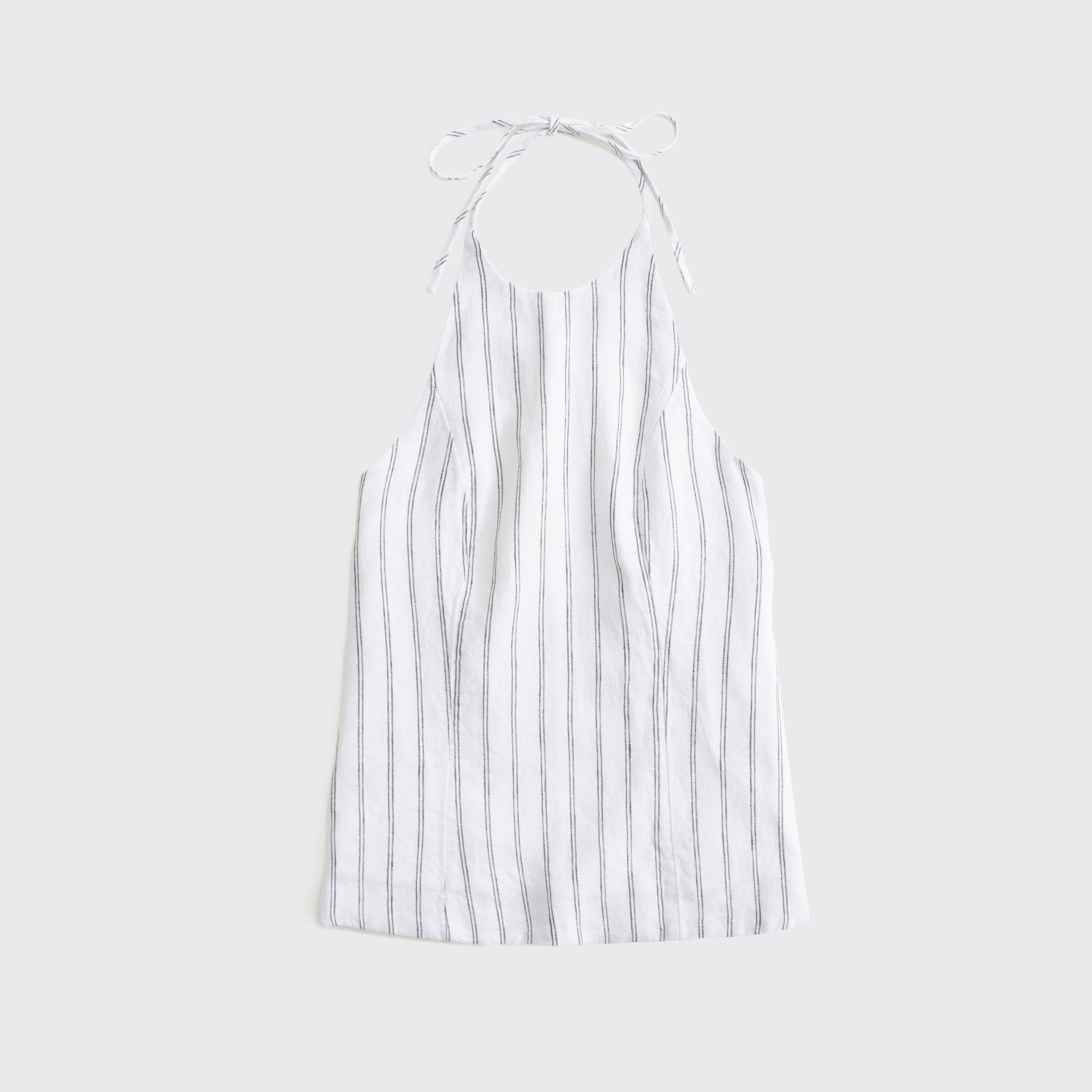 Abercrombie & Fitch Premium Linen Halter Top In White