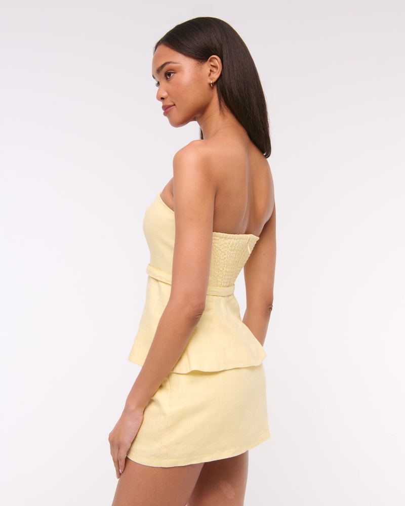 Premium Linen Strapless Tailored Top