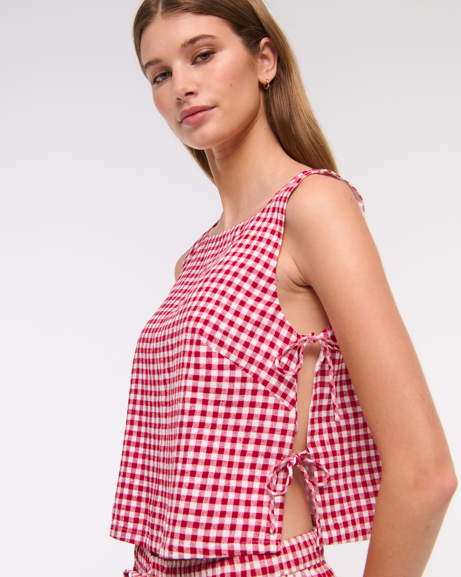 Apron Linen-Blend Set Top