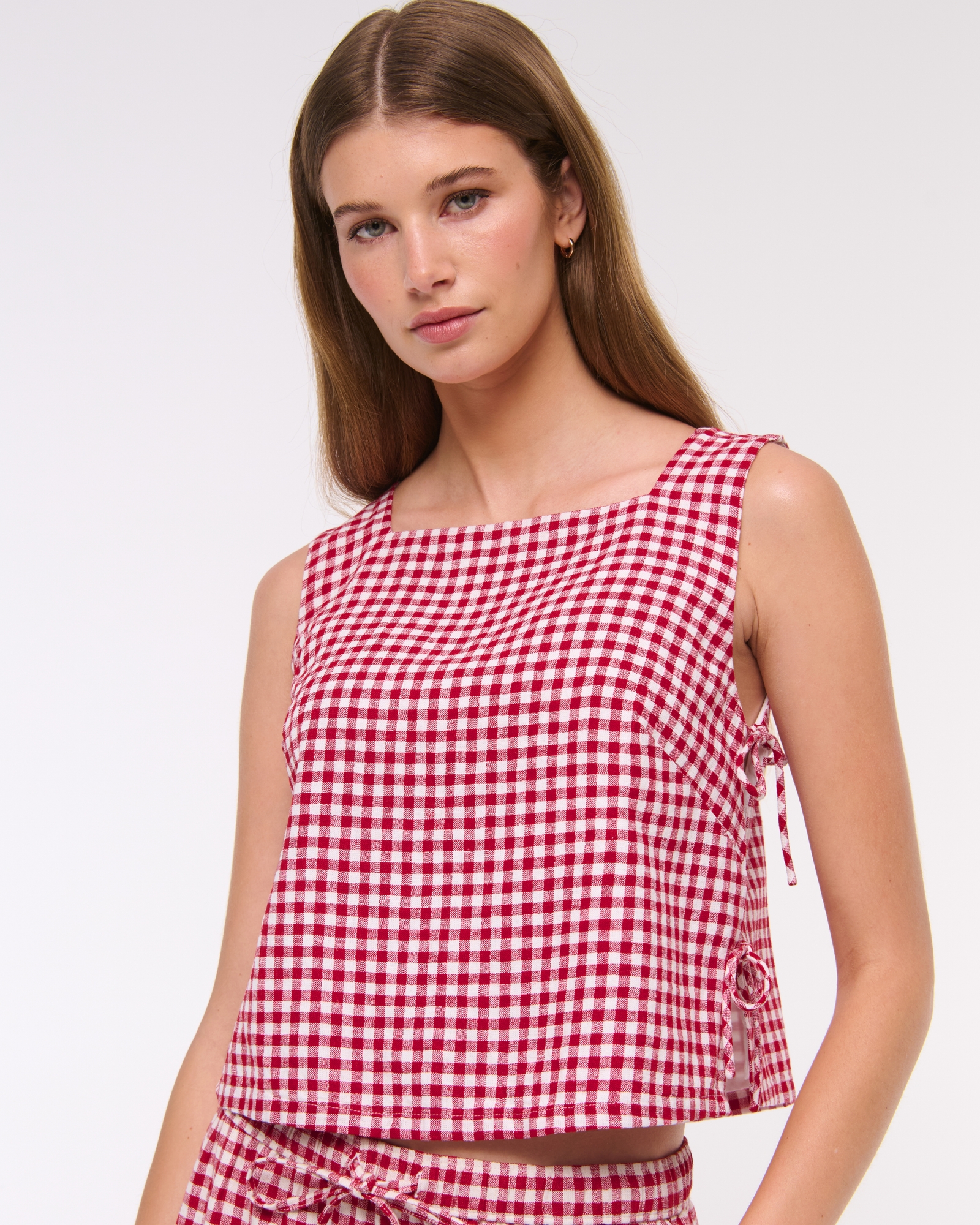 Apron Linen-Blend Set Top