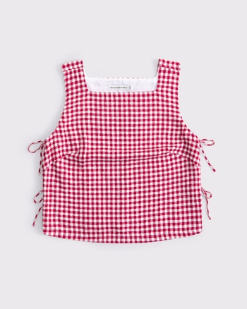 Apron Linen-Blend Set Top
