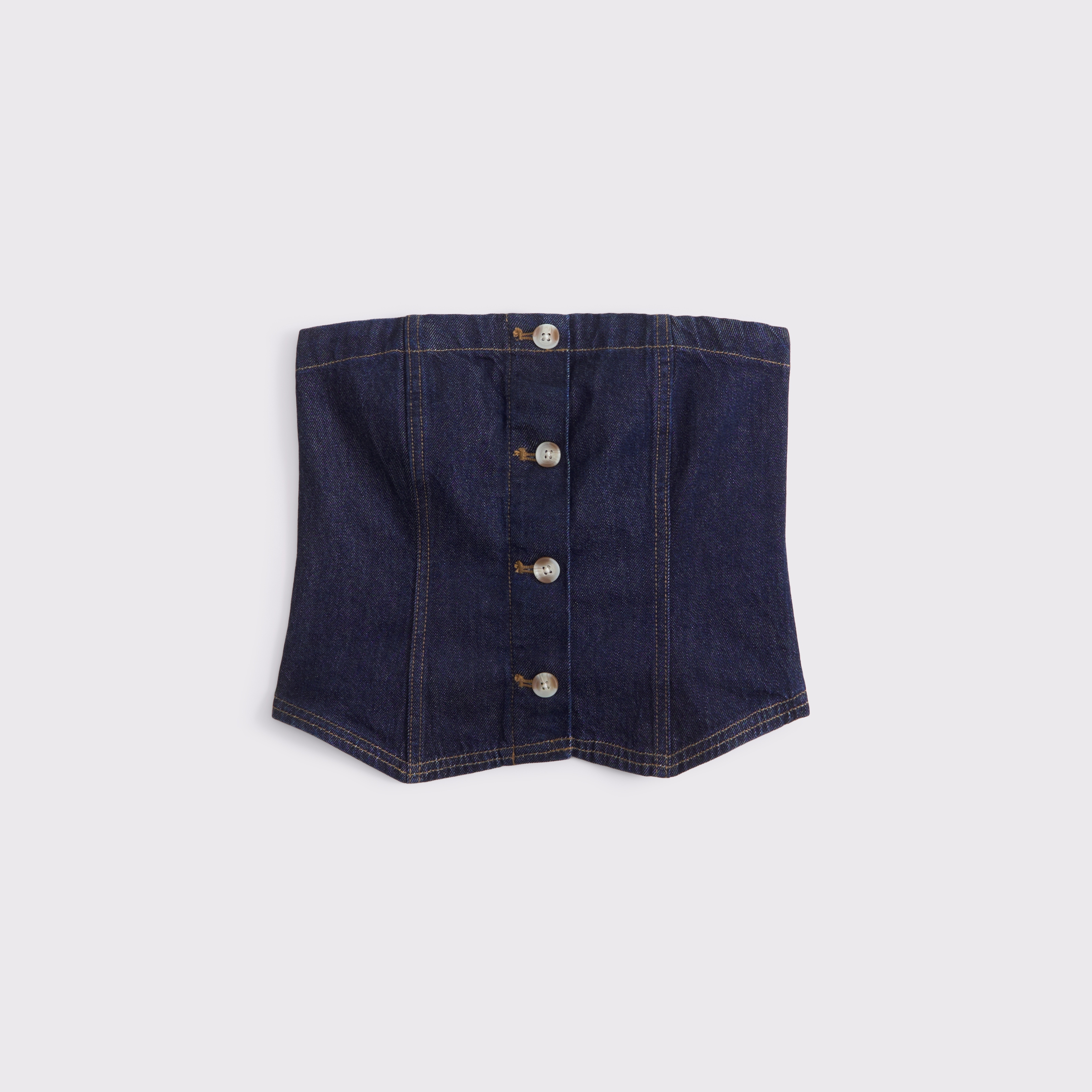 Abercrombie & Fitch Strapless Denim Tube Top In Blue