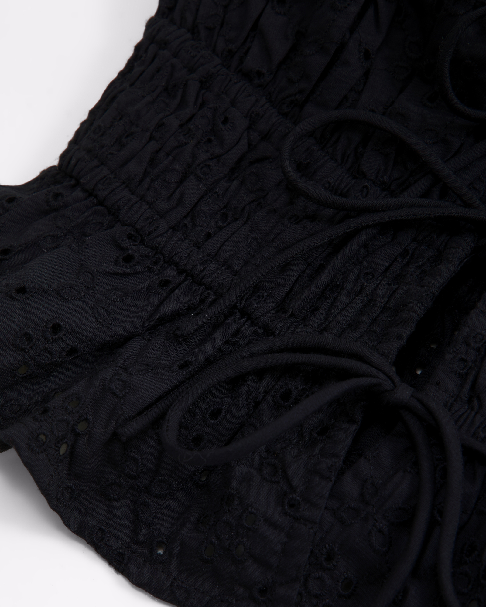 Strapless Eyelet Tie-Front Top