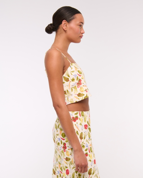 Cropped Linen-Blend Cami