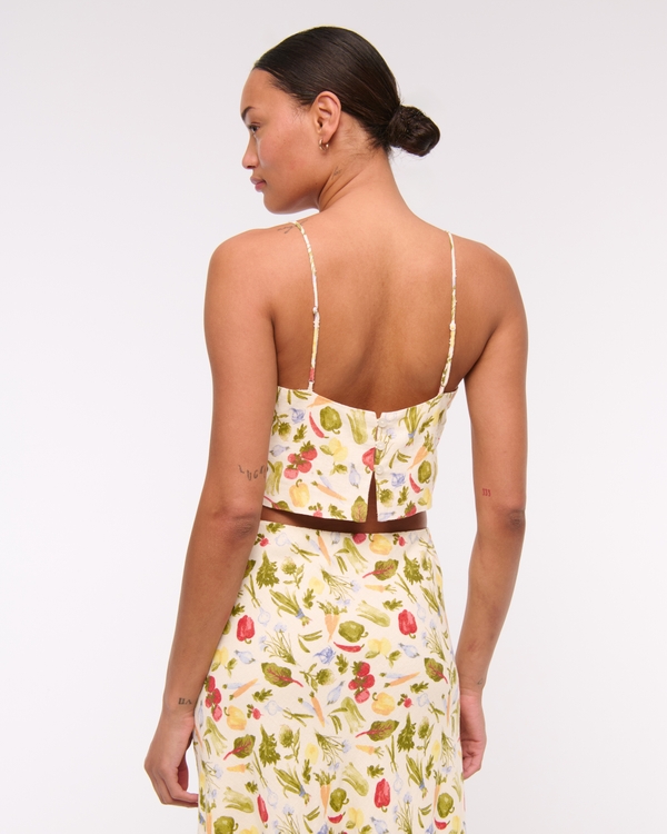 Cropped Linen-Blend Cami