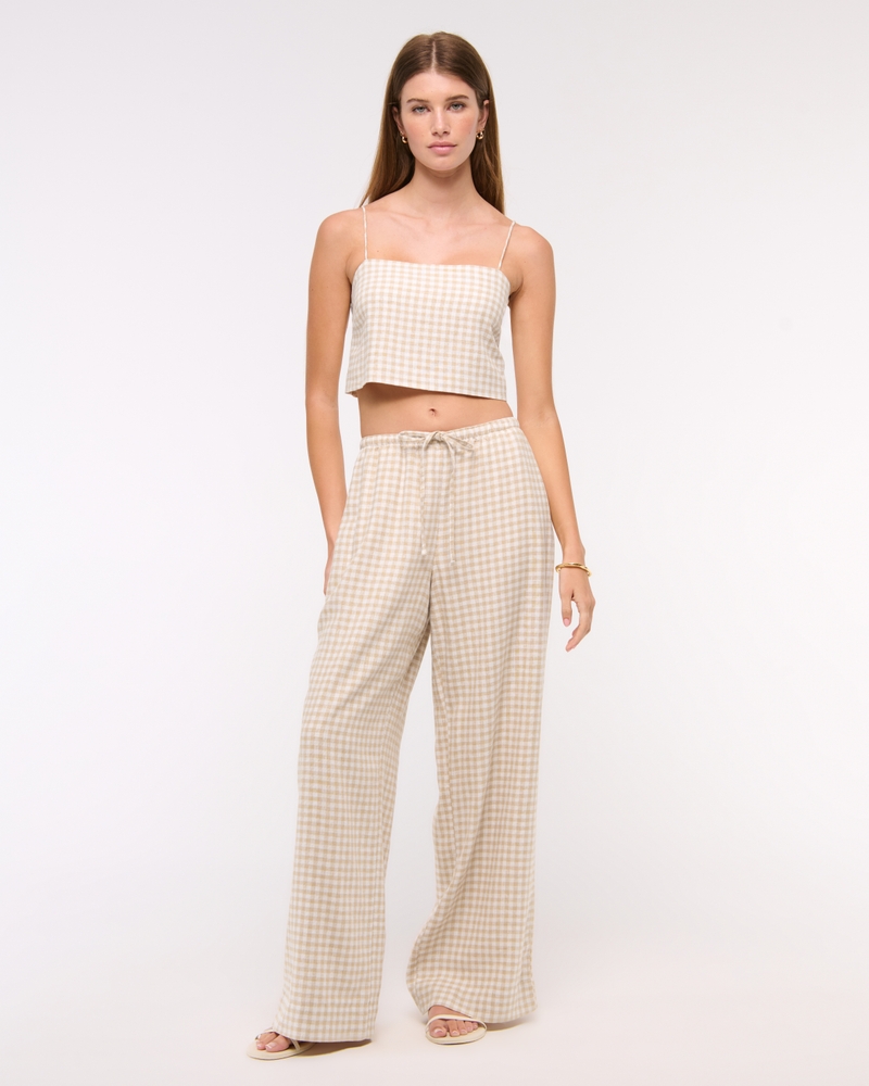 Cropped Linen-Blend Cami