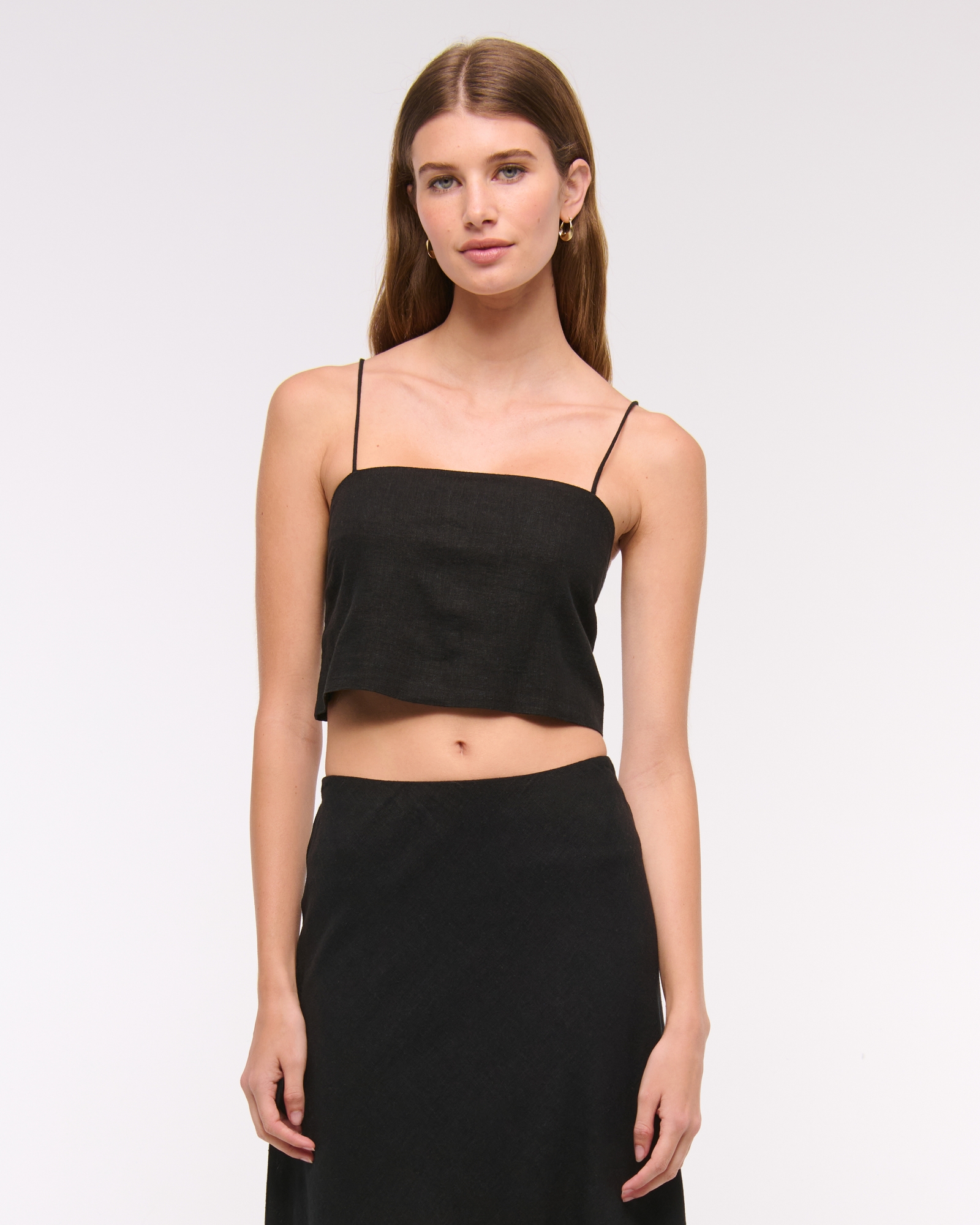 Cropped Linen-Blend Cami