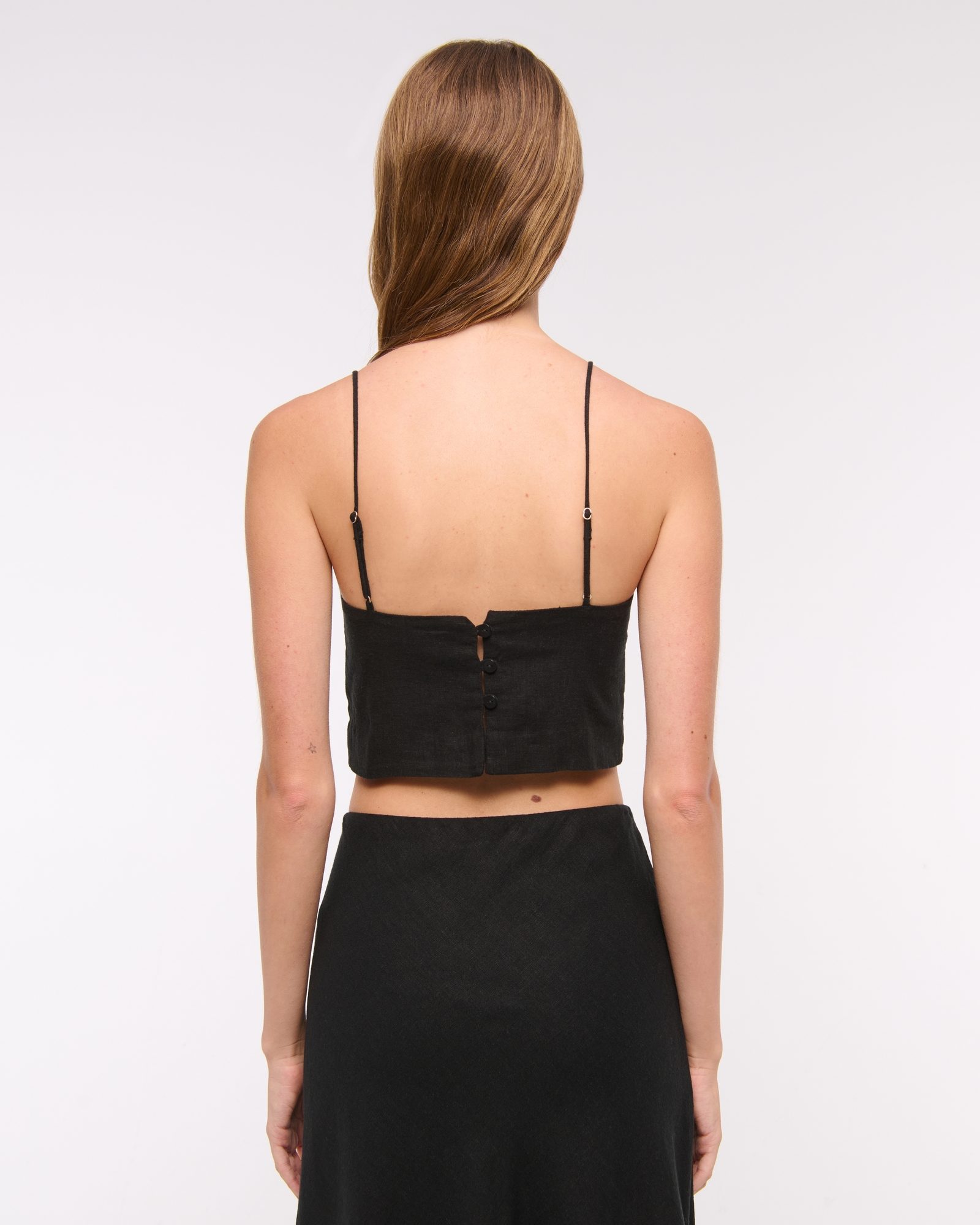 Cropped Linen-Blend Cami