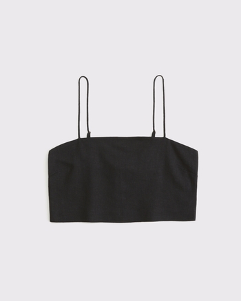 Cropped Linen-Blend Cami