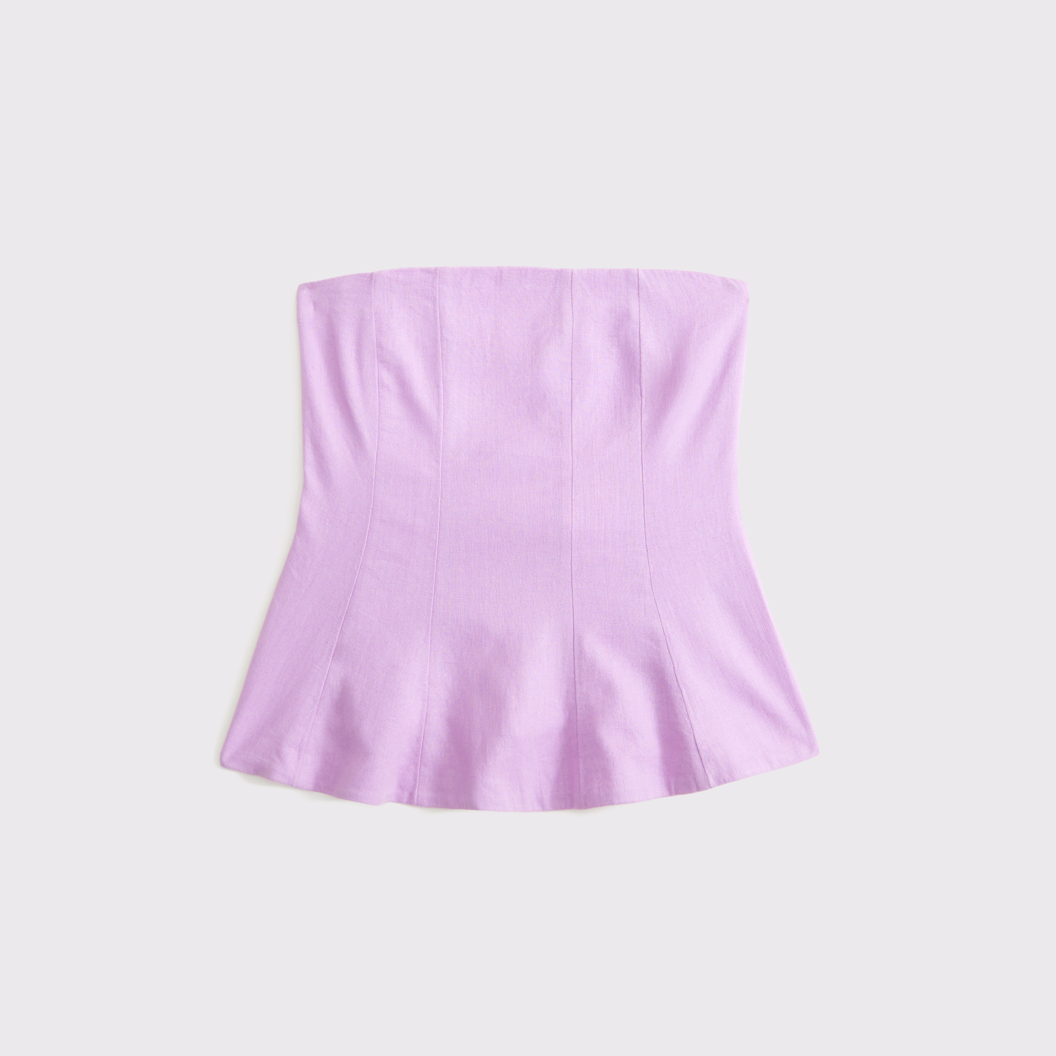 Women's Linen-Blend Strapless Peplum Top | Women's Tops