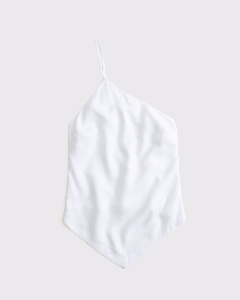 Women's One-Shoulder Asymmetrical Linen-Blend Top | Women's