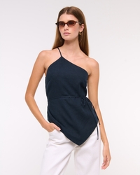 トップス Asymmetry Ruffle One-shoulder Tops One Shoulder Exaggerated Ruffle Asymmetrical Hem Top | SHEIN