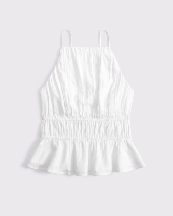 Smocked Halter Top, White view 2
