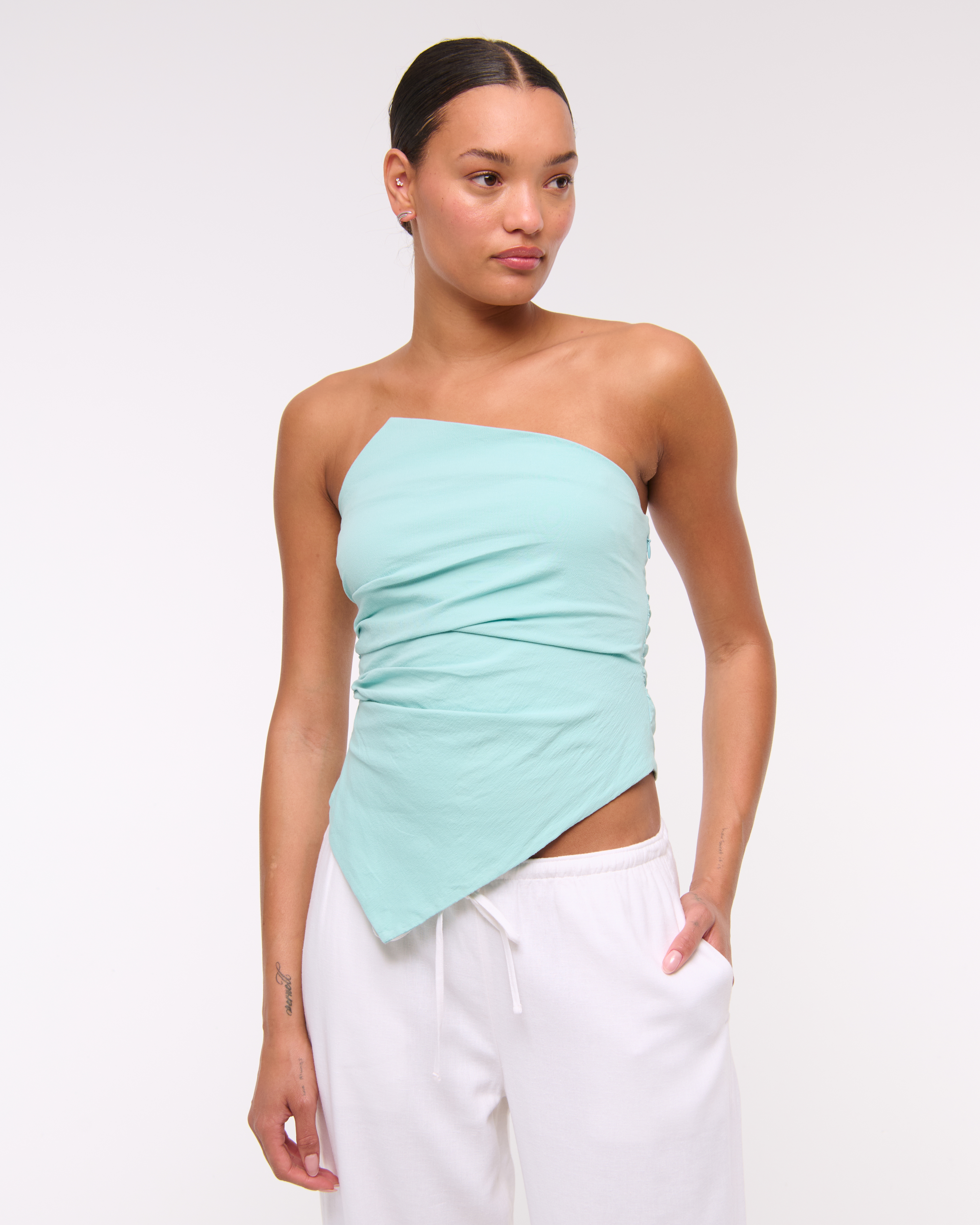 RECTO■25SS_ASYMMETRIC TWISTED TOP■正規品/大人気 Twisted Asymmetrical Top