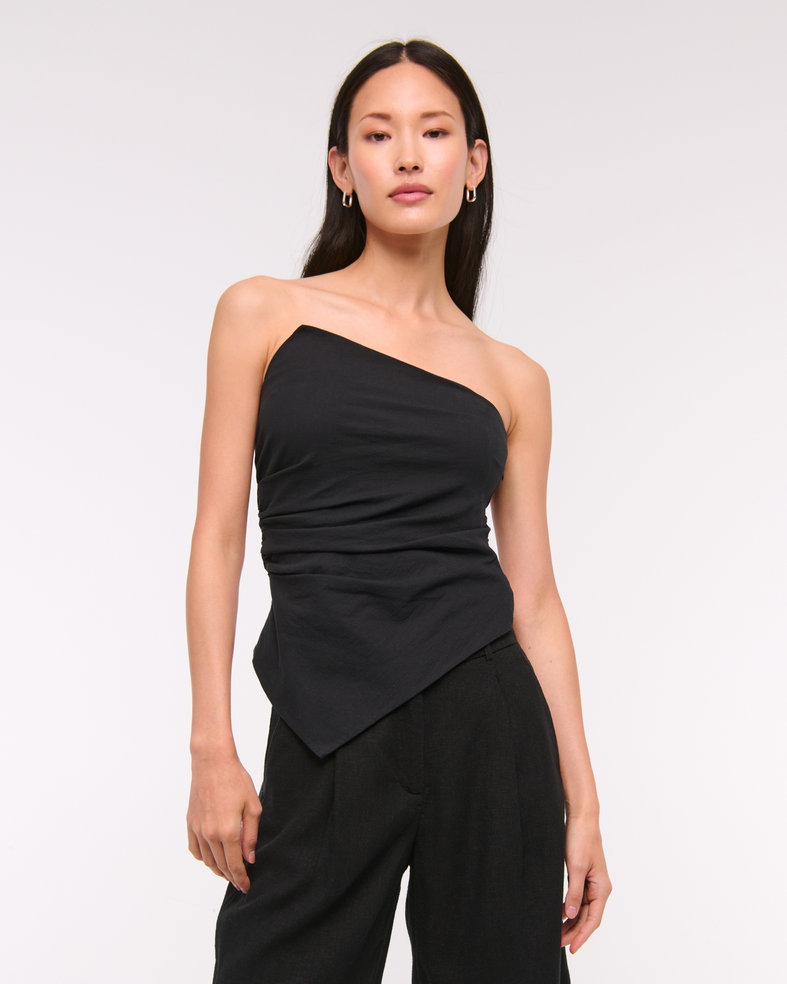 Asymmetrical Strapless Top