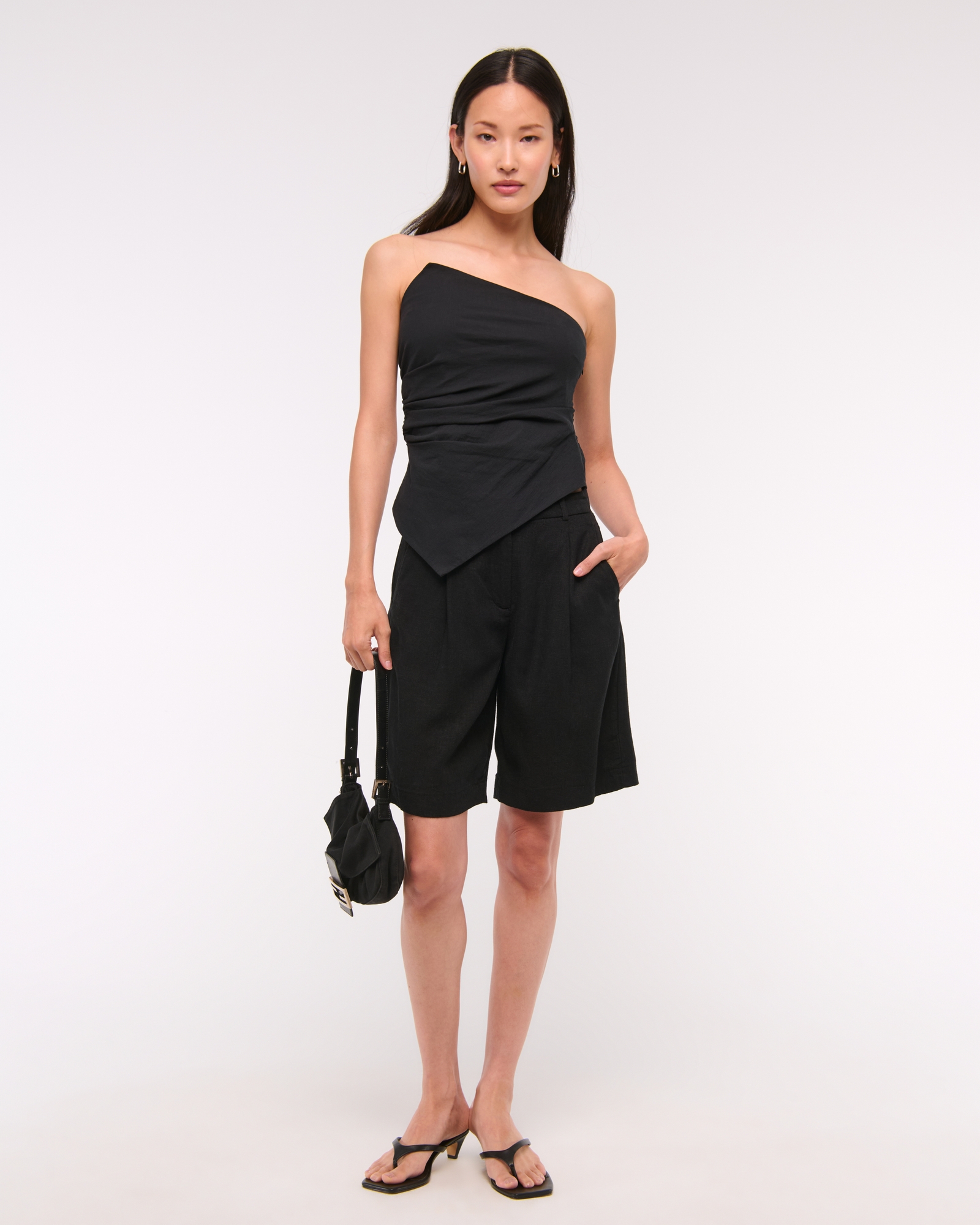 Asymmetrical Strapless Top