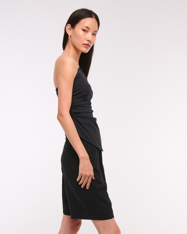 Asymmetrical Strapless Top
