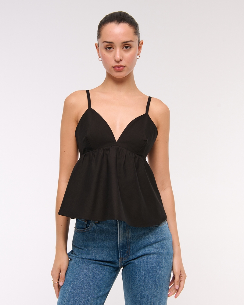 Poplin Peplum Top