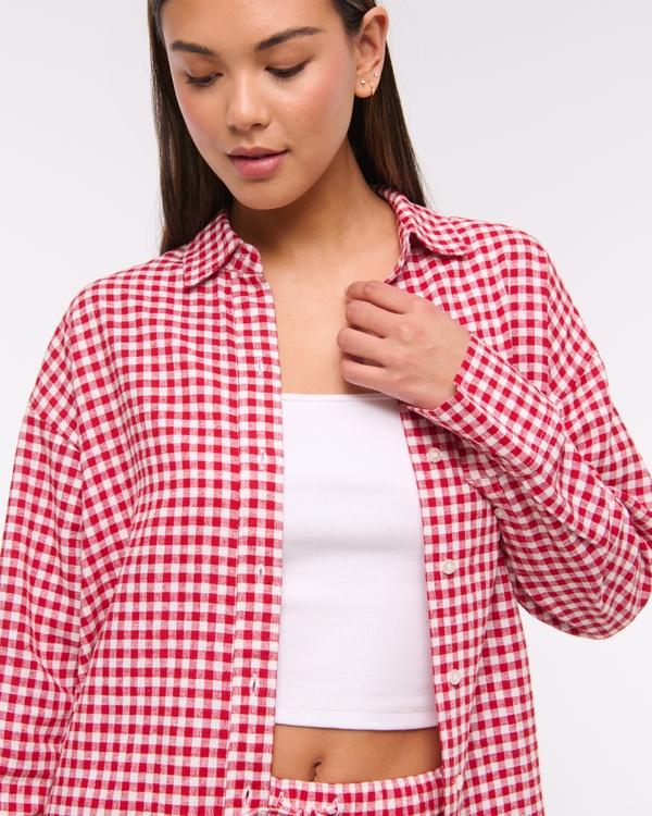 Oversized Linen-Blend Shirt