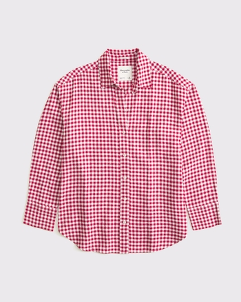 Women's Oversized Linen-Blend Shirt | Women's Tops | Abercrombie.com
