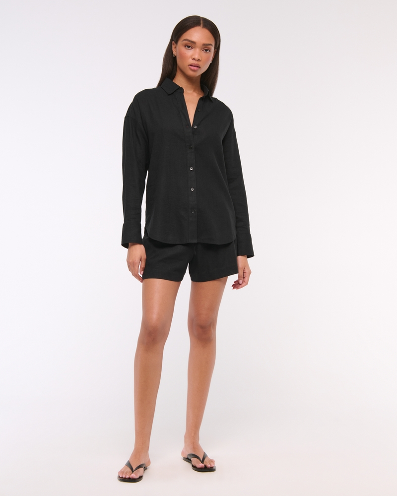 Oversized Linen-Blend Shirt