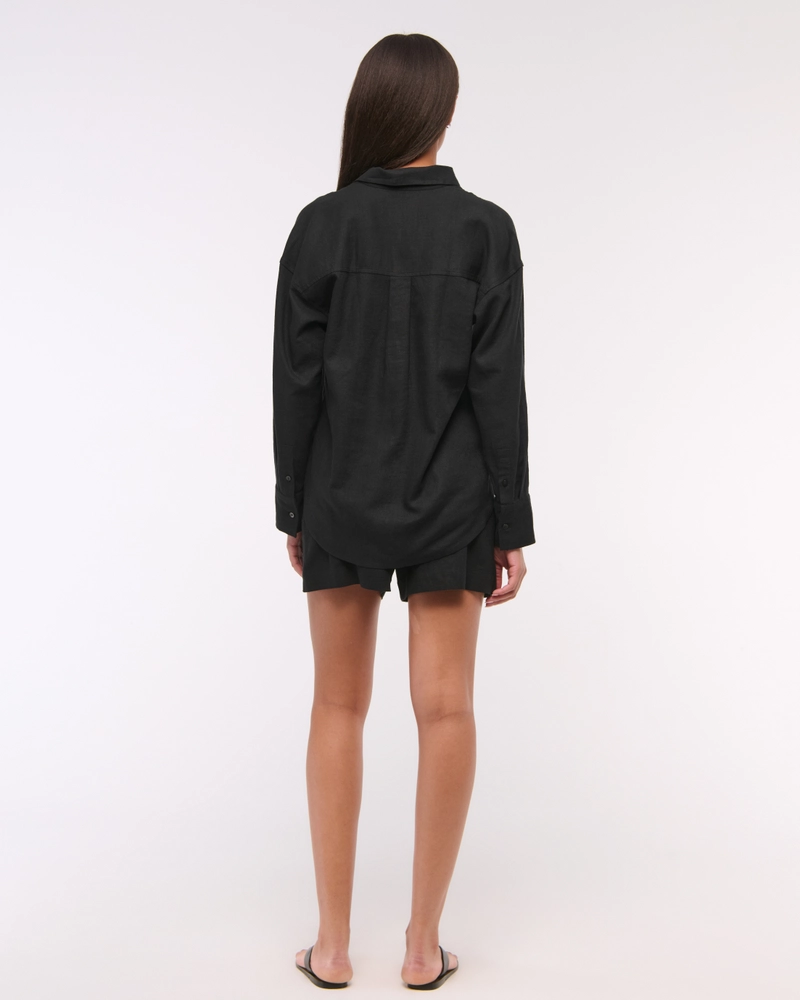 Oversized Linen-Blend Shirt