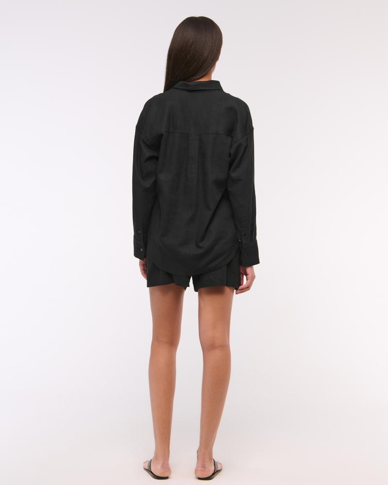Oversized Linen-Blend Shirt