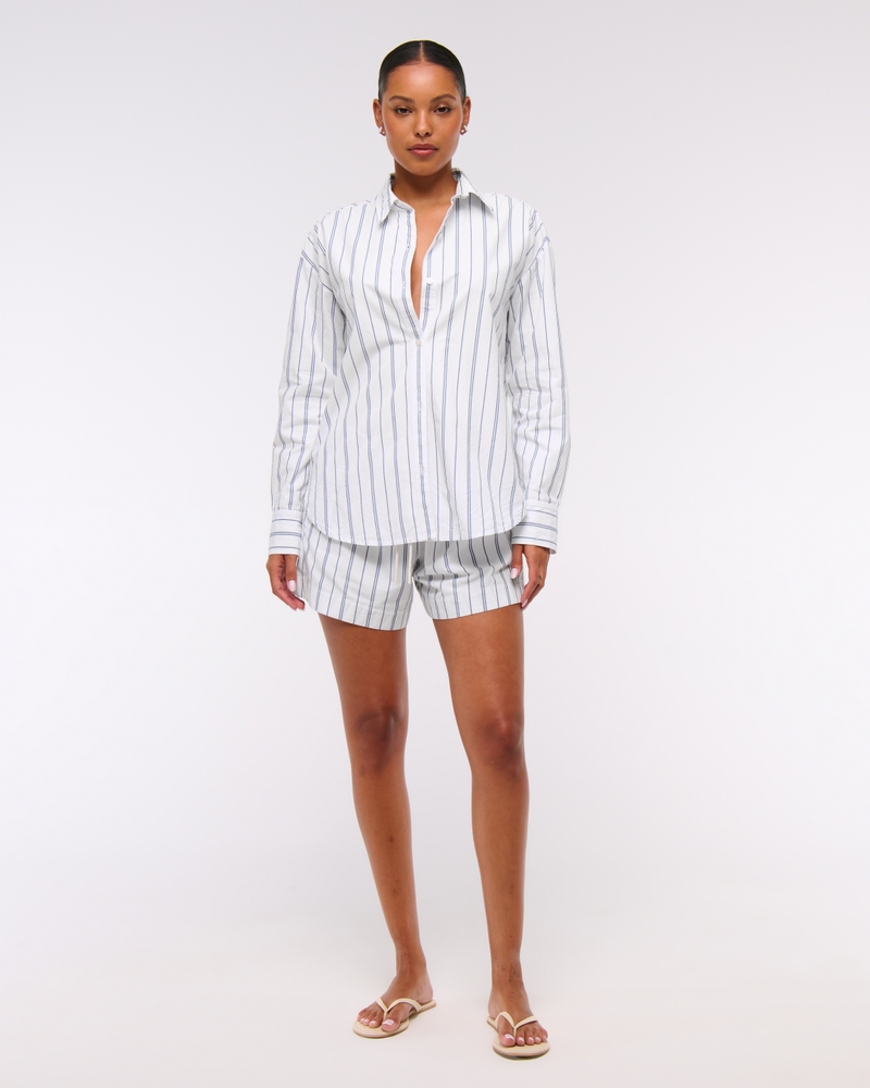 Oversized Tie-Back Poplin Shirt