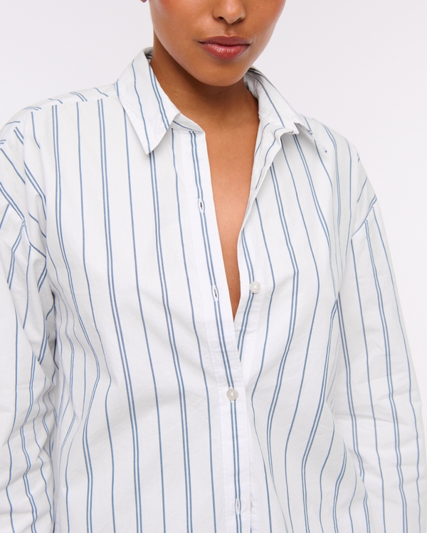 Oversized Tie-Back Poplin Shirt