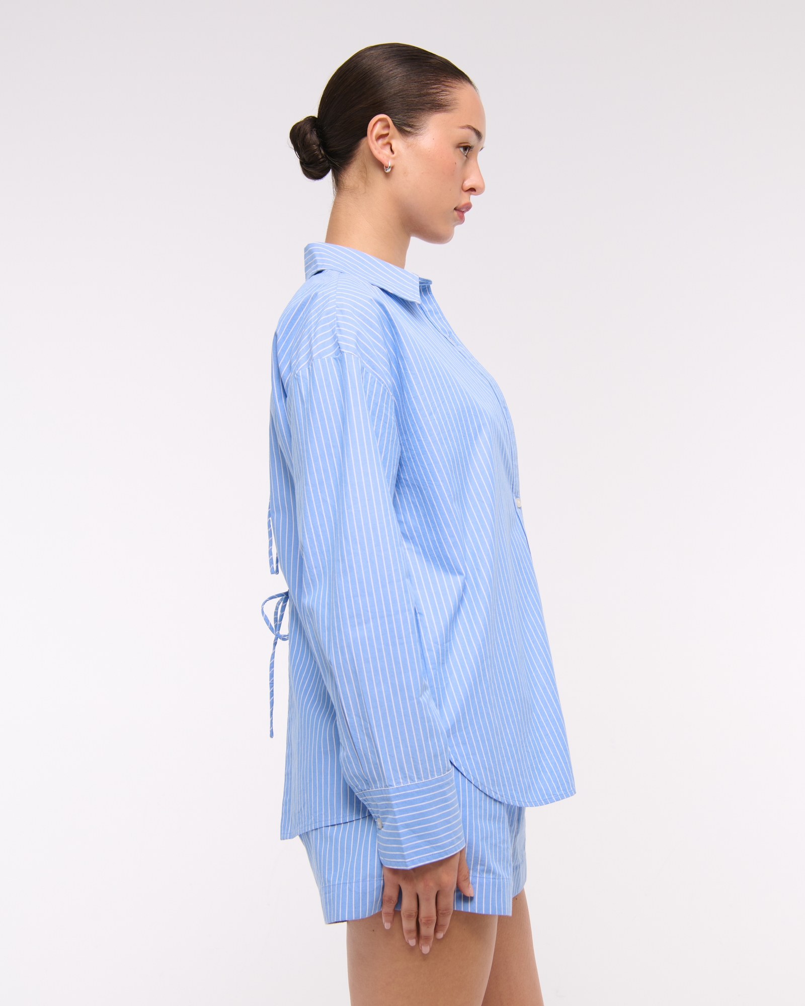 Oversized Tie-Back Poplin Shirt