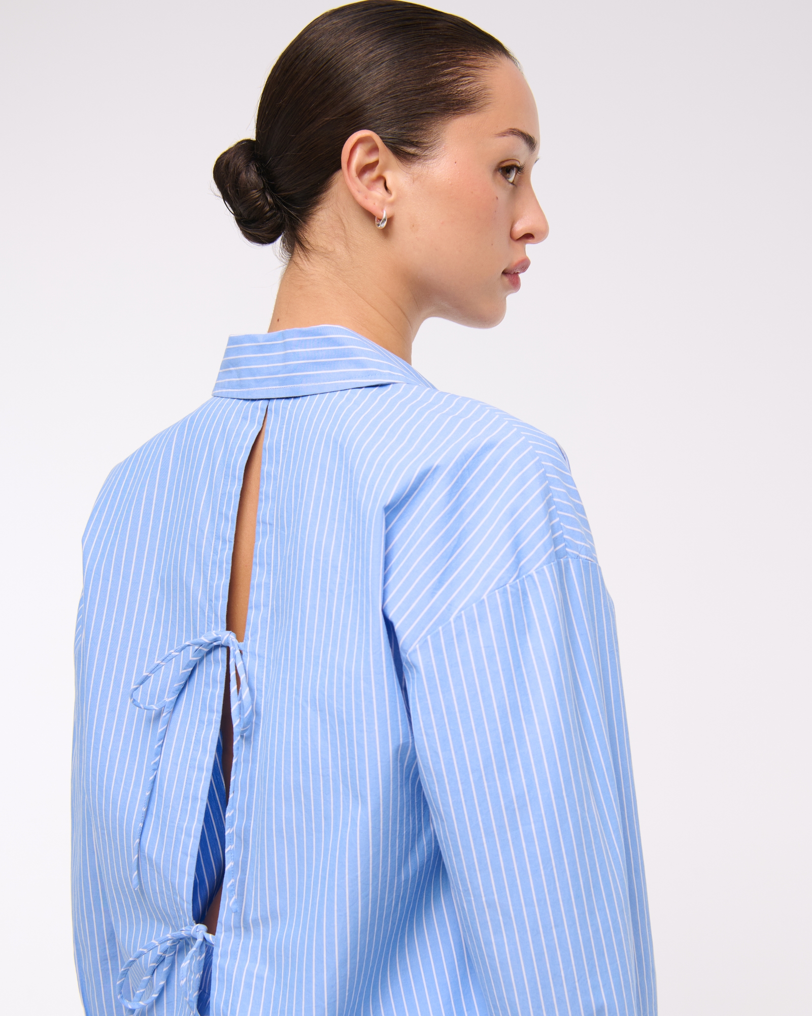 Oversized Tie-Back Poplin Shirt