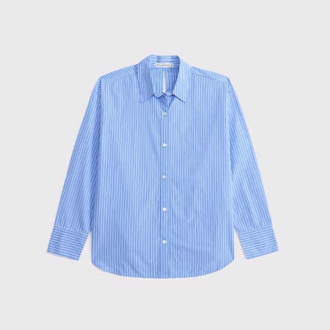 Женские рубашки Abercrombie & Fitch Oversized Tie-Back Poplin Shirt