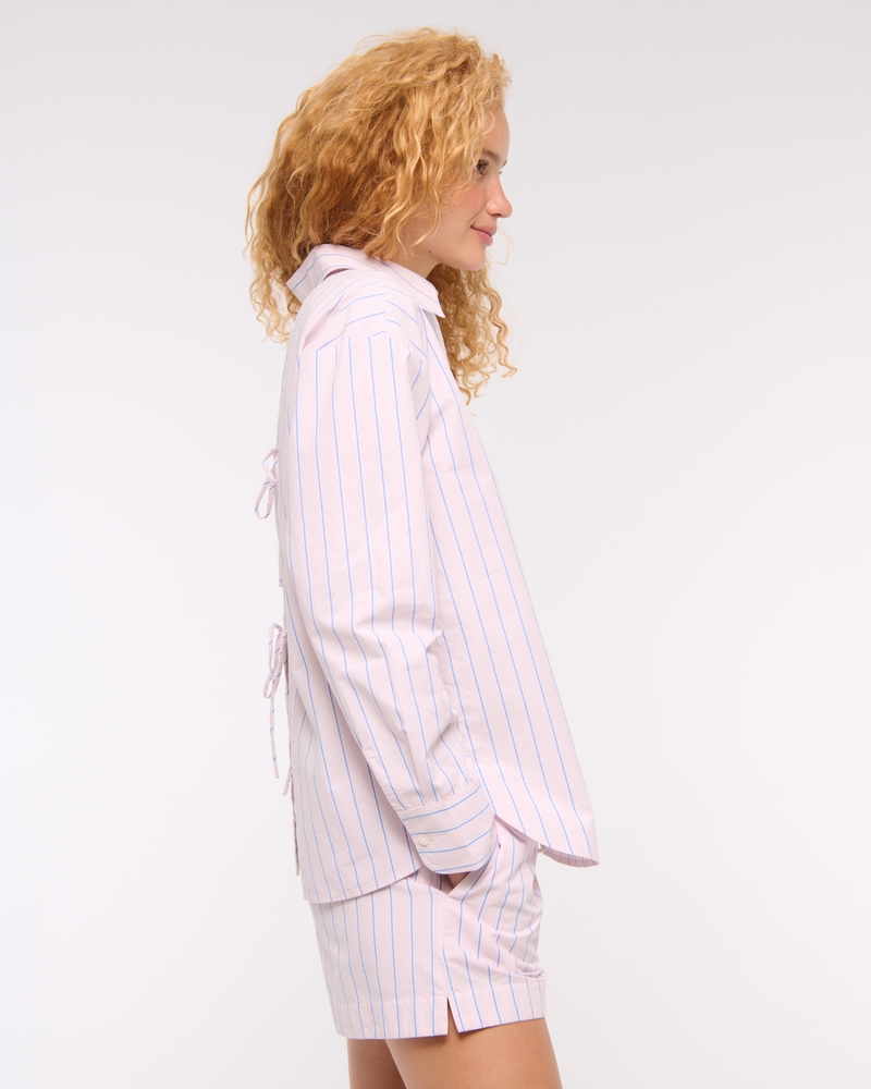 Oversized Tie-Back Poplin Shirt