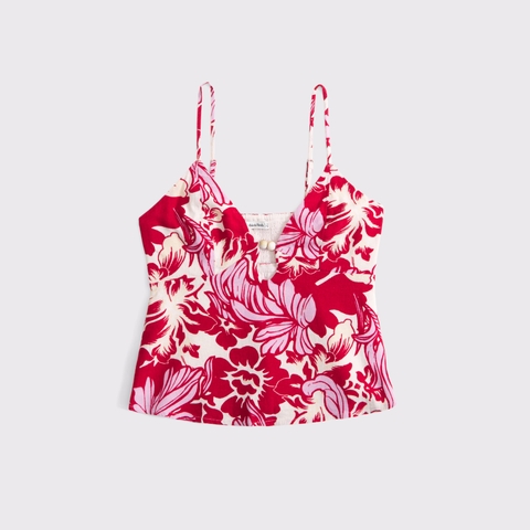 Женские топы Abercrombie & Fitch Linen-Blend Beaded Cami