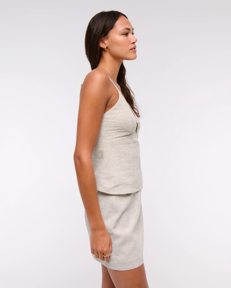 Linen-Blend Beaded Cami
