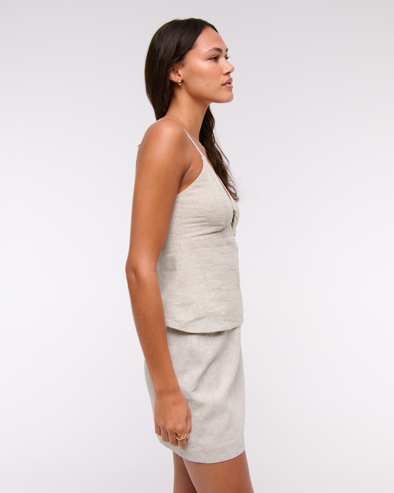 Linen-Blend Beaded Cami