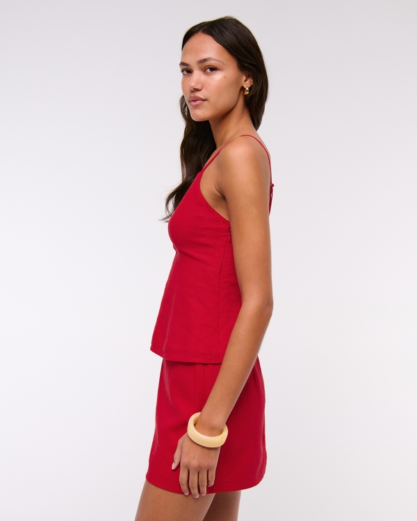 Linen-Blend Beaded Cami