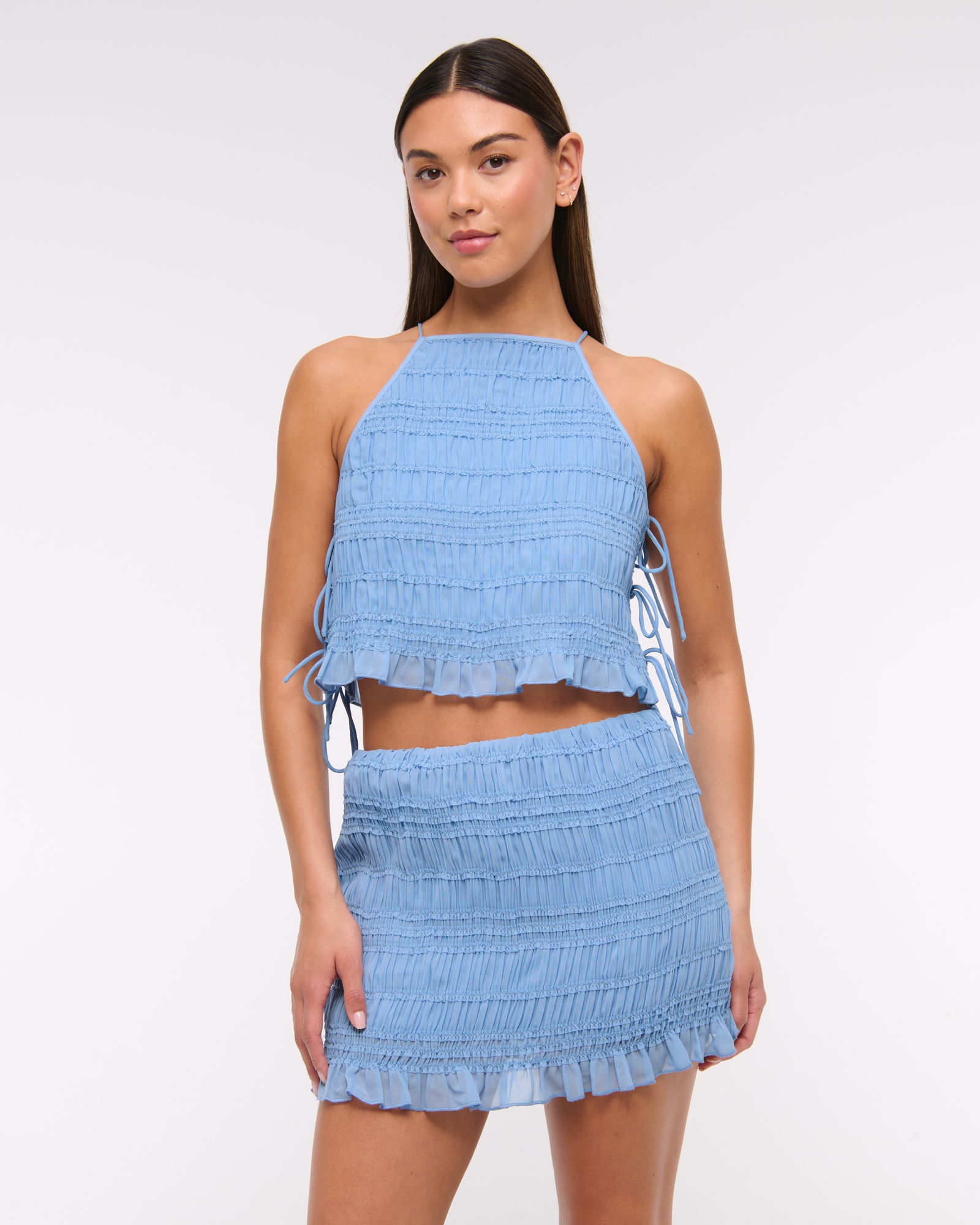 Apron Ruched Side-Tie Top